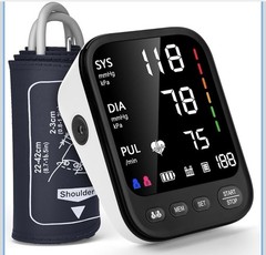 Invaxe Automatic Arm-Type Digital Blood Pressure Monitor, Large Cuff, Backlit, …