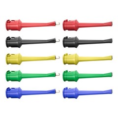 Cleqee Test Hook Clip 10pcs Spring Loaded Probe Set Electronic Parts 5 Colors