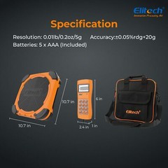 Elitech LMC-200 Refrigerant Scale Charging Digital Weight HVAC 220lbs Electronic