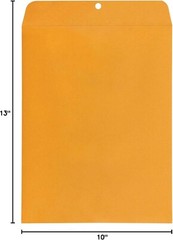 100-Pack 10″ x 13″ Gummed Seal Kraft Mailing Envelopes – Secure and Reliable