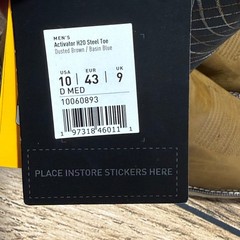 Ariat Activator H20 Steel Toe Work Boots Mens 10 Brown Blue Waterproof Western