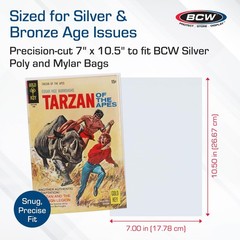 BCW Silver Comic Book Backing Boards 7 x 10.5 – 100 Pack | Certified Acid-Free