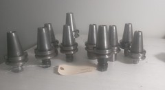 Lot of 10 BT40 Tool Holders – No Pull Studs, No Collets, Pre-Owned. No Tooling