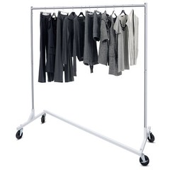 2PCS Commercial Garment Rack Rolling Collapsible Clothing Shelf w/ Wheels Z-Base