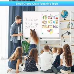 Rolling Whiteboard Magnetic Double Sided Dry Erase Board Stand & Wheels 48 X 36″