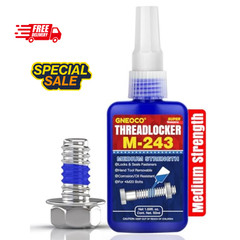Threadlocker Blue, Thread Lock Medium Strength Lock Tight for Nuts, Bolts, Faste