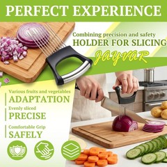 JAYVAR Onion Holder for Slicing, 304 Stainless Steel Universal size, Silver