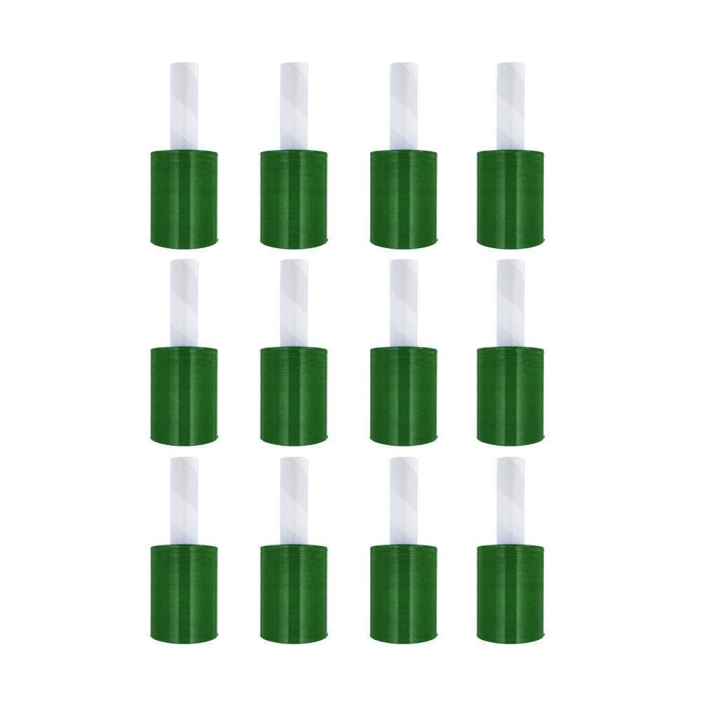 12 Rolls Opaque Green 5″ x 1000 Ft. Mini Extended Core Pallet Stretch Wrap 80 Ga