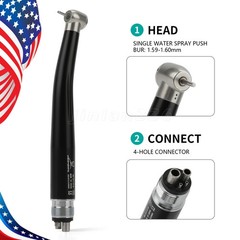 Dental High Speed Handpiece Push Button 4 hole NSK Style Color Black
