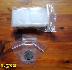 1000 1.5″x2″ ZIP BAGS CLEAR 2 MIL POLY RECLOSABLE TOP LOCK SEAL MINI BAGGIES