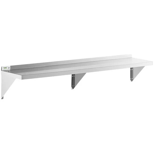 12″W x 72″L Stainless Steel Heavy Duty Kitchen Overshelf Solid Wall Mount Shelf