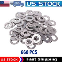 New 304 Stainless Steel Washers Flat Washer Assortment Set Value Kit,660 Pieces