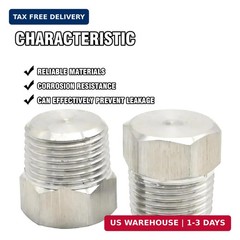 VIKKSAER 5 Pcs Stainless Steel 3/8″ NPT Male Pipe Plug Fitting, Hex Head, High T