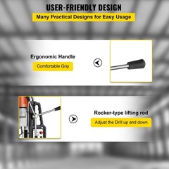 Industrial Grade 1550W Magnetic Drill 850RPM 2in Cap 13000N Magnetism
