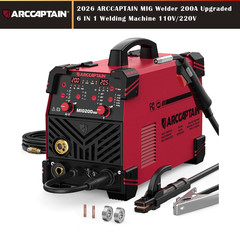 2026 ARCCAPTAIN MIG Welder 200A Upgraded 6 IN 1 Welding Machine 110V/220V