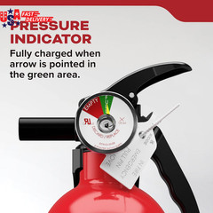 , FA110G, Multi Purpose Fire Extinguisher for Home, Office, Dorm, Residential, 1
