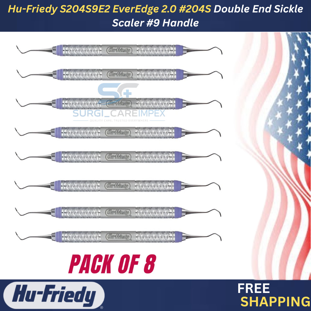 Hu-Friedy S204S9E2 EverEdge 2.0 #204S Double End Sickle Scaler #9 Handle