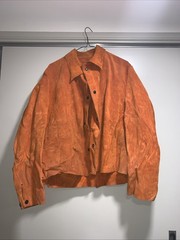 LRG 70s Leather Welding Jacket Anchor Brand 865 Orange Vintage Jacket Fireproof