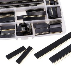 104PCS 2.54mm 2.54mm Male and Female Pin Header Connector Assortment Kit PCB Pin