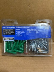 Everbilt 101 Pieces #14-#16 x1 1/2″ Anchors With Screws Phillips/Slotted &Dr.Bt