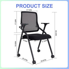 BROBRIYO BRY-001-01 Stackable Folding Chair with Ergonomic Mesh Back, Padded