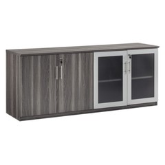 LAMINATE LOW WALL CABINET TEXTURED GRAY STEEL FINISH