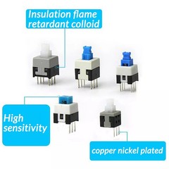 3 6 Pin Tact Tactile Push Button Switches 5.8×5.8mm PCB Latching Momentary Lock