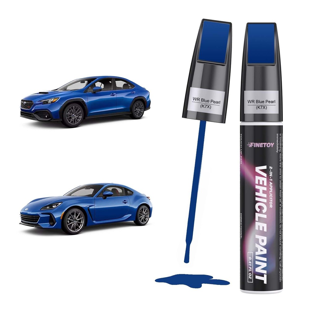 Blue Pearl Touch Up Paint for Subaru Quick Scratch Repair, 2in1 Pen & Brush