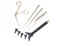 5pcs set Otoscope + 3″ Alligator Forceps Ear Nose Cleaning