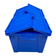 UBMOVE Plastic Crates with Lid for Moving and Storage