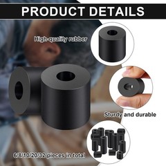 Rubber Spacer 1 Inch OD x 3/8 Inch ID x 1 Inch Thickness Rubber Bushing Round