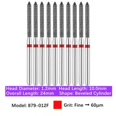 Vakker 10pc Diamond Bur FG Bevel Cylinder & Gingival Curetage Polishing Burs