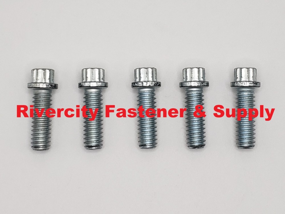 1/4-20×3/4 Steel 12 Point Flange Screws 1/4x20x3/4 Extra Strong Bolts 1/4×3/4 ZN
