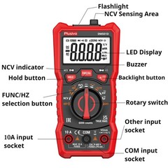 Multimeter 6000 Counts Digital Multimeter Auto Ranging TRMS AC DC Voltmeter Ohm