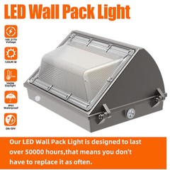 6PACK 125W LED Street Wall Pack Light Dusk to Dawn Sensor Outdoor Garden IP65