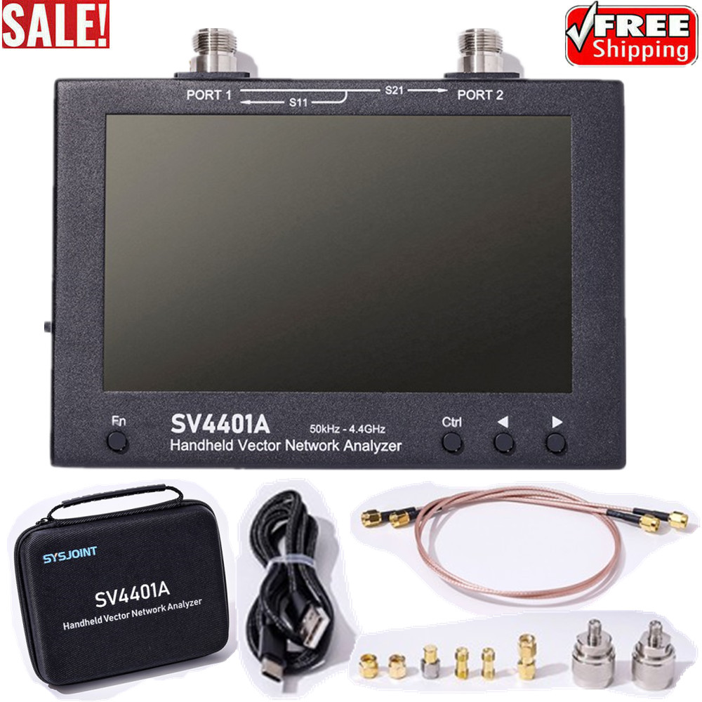 SV4401A 50KHz-4.4GHz Handheld Vector Network Analyzer Antenna 7″ 100DB Dynamic
