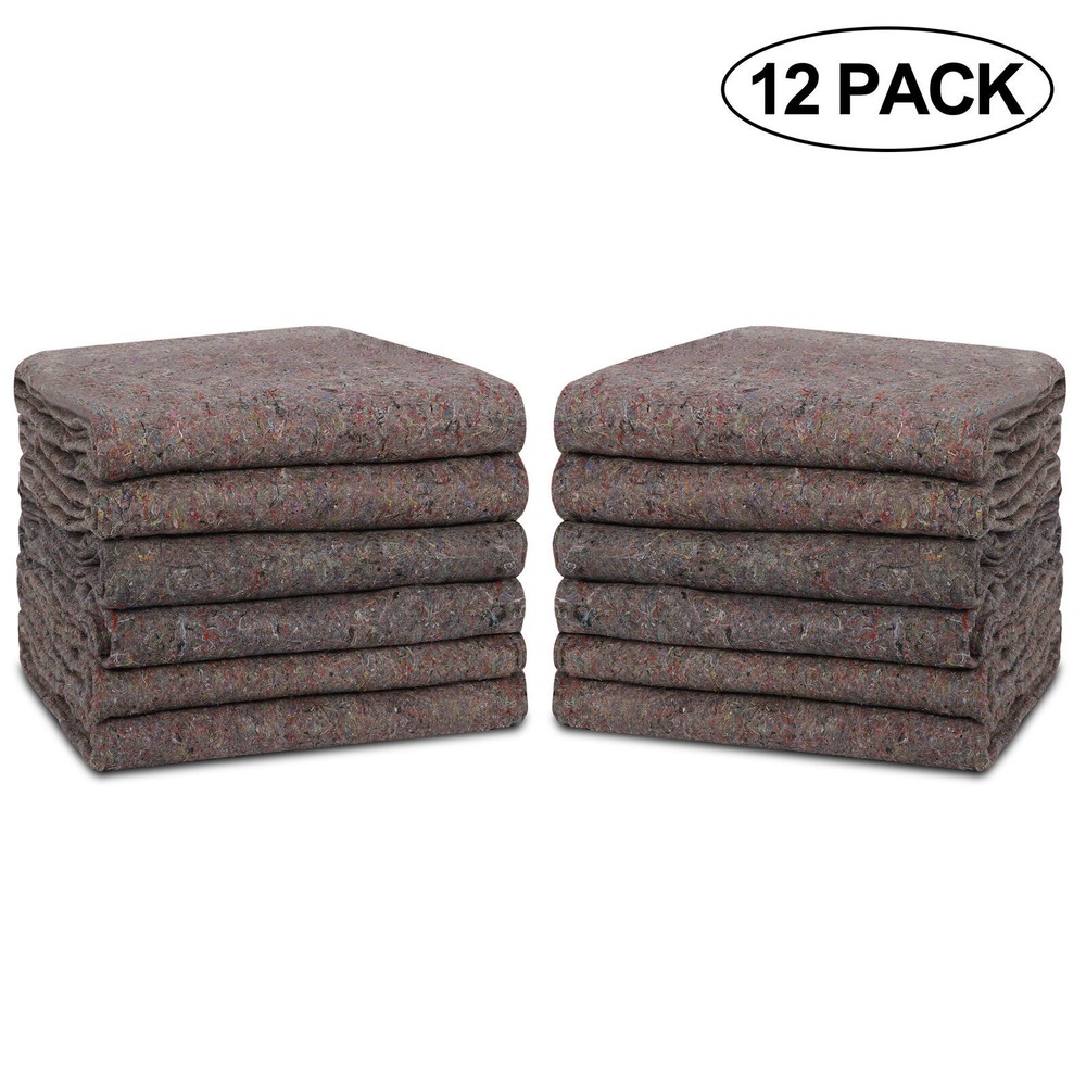 12 Moving Blankets 54″x 72″ Heavy Duty Pro Economy Shipping Furniture Pads Quilt