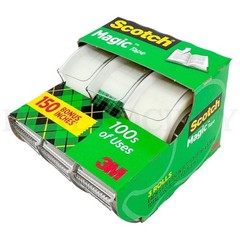 Scotch Magic Tape Transparent 0.75in X 350in Rolls Lot of 6
