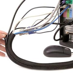 3x 50FT 1″ Self Closing Cable Sleeve Sock Wrap Braided Flexible Organizer Black