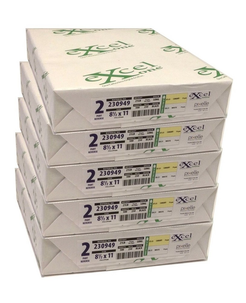 Carbonless 2-Part Reverse Paper, 8.5″ x 11″, by Excel (230949) – 5 Reams