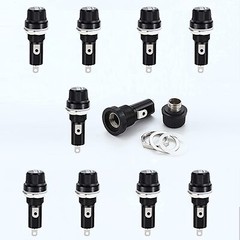Panel Mount Screw Cap Fuse Holder Case for 6X30 MM Glass Tube FUSE – 10 Pack