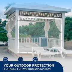 Ezcasch Clear Tarp 4′ x 6′, 15 OZ Vinyl PVC x White Edge