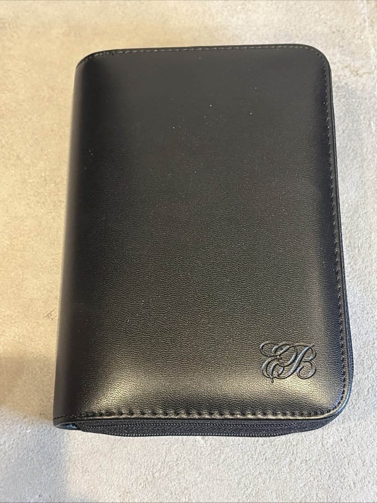 Vintage Enzo Baglioni Planner Binder Wallet With Pages Black Y2K Full Zip *READ*