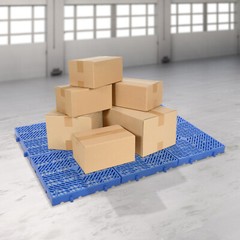 6 Pcs Blue Plastic Grid Trays Moisture Resistant Pad For Goods/Plants 40*40*5 cm