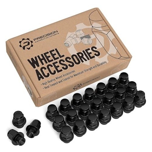 24pcs Black Mag Style Lug Nuts – 12×1.25 Thread Size – 1.5 inch L Color: Black