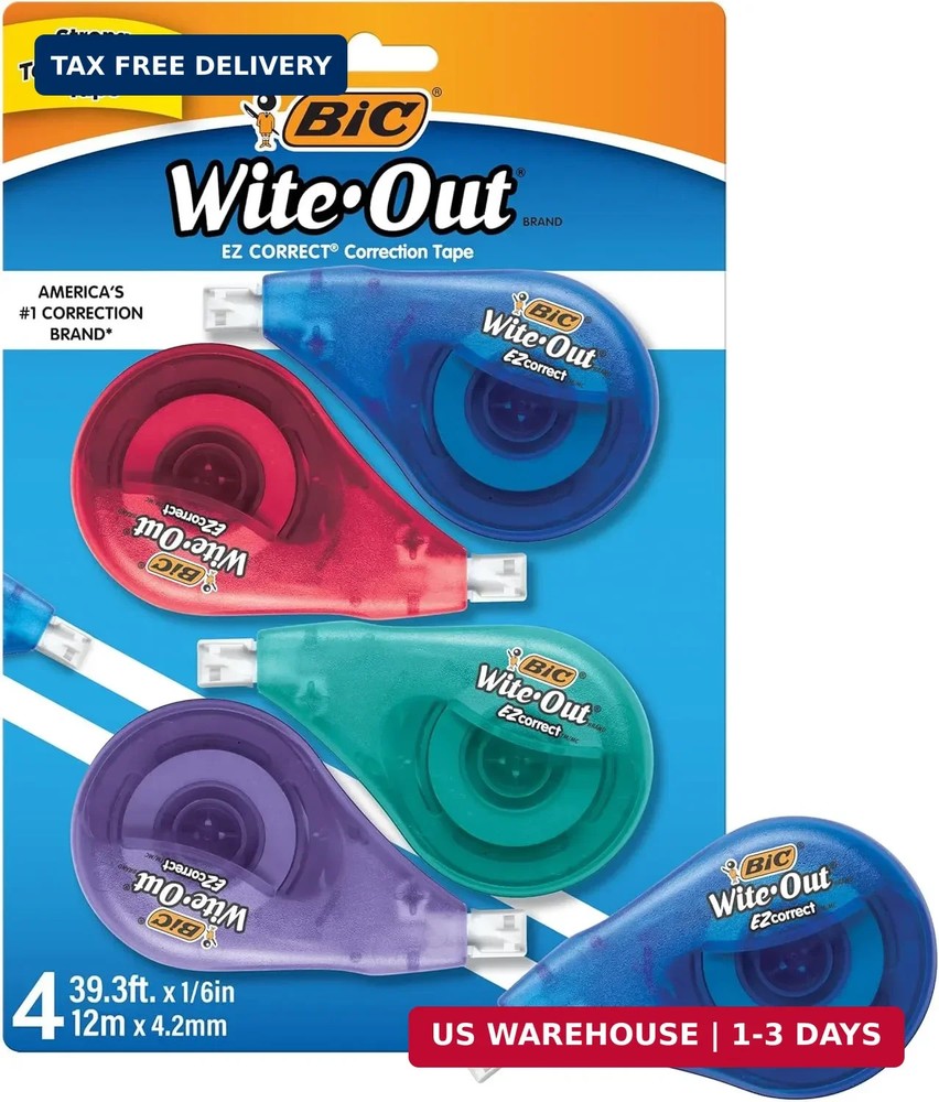BIC Wite-Out EZ Correct Correction Tape, School Supplies for Students and Teache