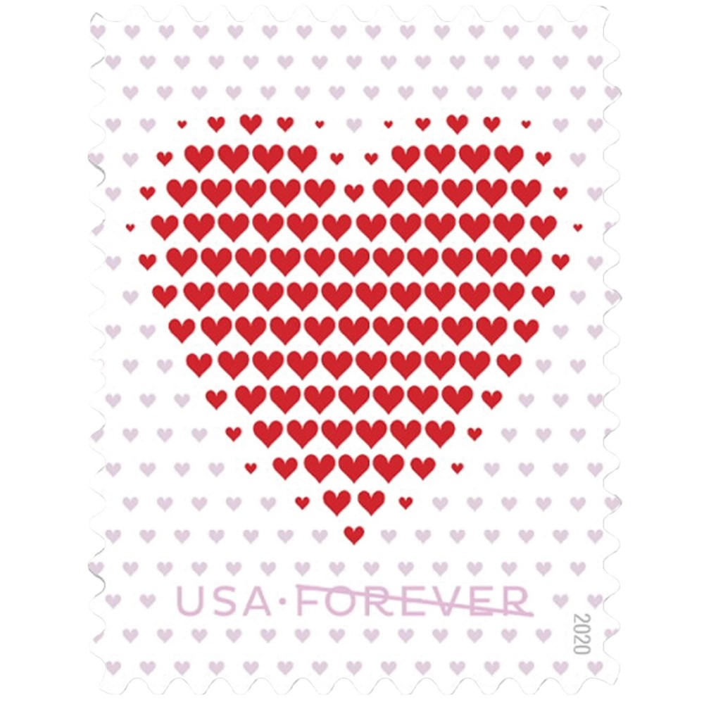 United States Postal Service Made Of Hearts Sheet Of 20 Forever First Class