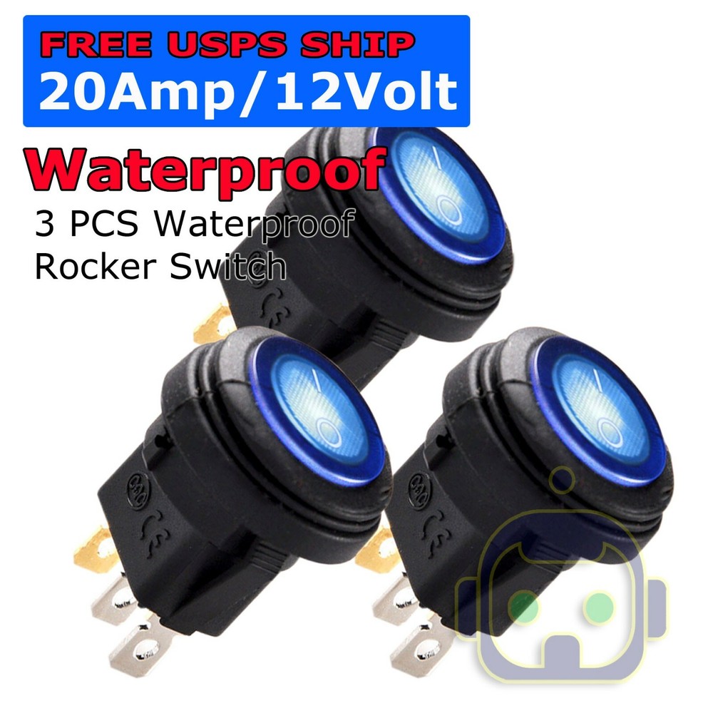 Toggle Switch Heavy Duty 20A 12V SPST 2 Terminal ON/OFF Car Waterproof Boot ATV