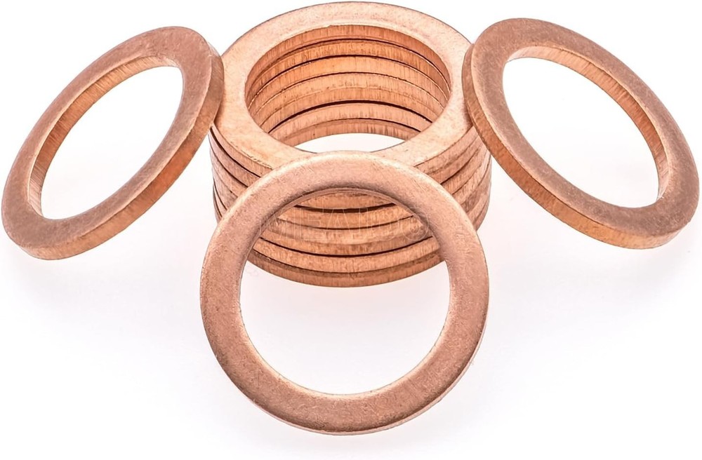 M14x18x1mm Copper Crush Washer Flat Ring Seal Gasket Fitting M14(10Pcs)