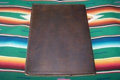 Leather Native American Indian Chief Portrait Studded Note Pad Paper Folder